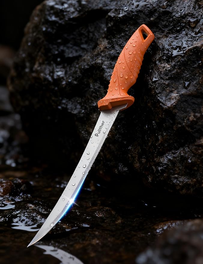 9 In Fillet Knife for fish,Stainless Steel Fishing Knife | Fishing Gear with Protective Sheath