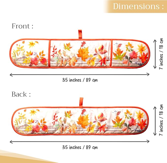 Maison d' Hermine Double Oven Mitts 100% Cotton Double Oven Glove (7"x35") | Heat Resistant BBQ Cooking Gloves with Loop Baking Kitchen Home Hotel Farmhouse Thanksgiving Christmas - Amarante