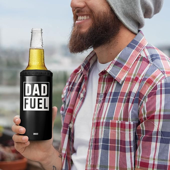 SANDJEST 4-in-1 Tumbler Gifts for Dad from Daughter Son - 12oz Dad Fuel Can Cooler Tumblers Travel Mug Cup - Stainless Steel Insulated Cans Coozie Christmas, Birthday, Father's Day Gift for Daddy