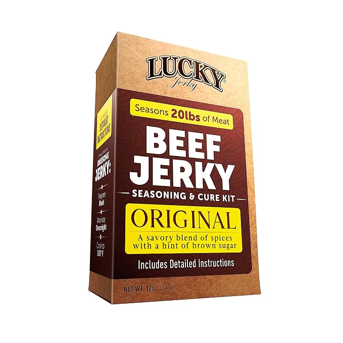 Lucky Jerky Original DIY Beef Jerky Seasoning and Cure Kit, 12 Oz | Make Your Own Original Beef Jerky at Home, Savory Classic Flavor, Seasons 20 lbs of Meat