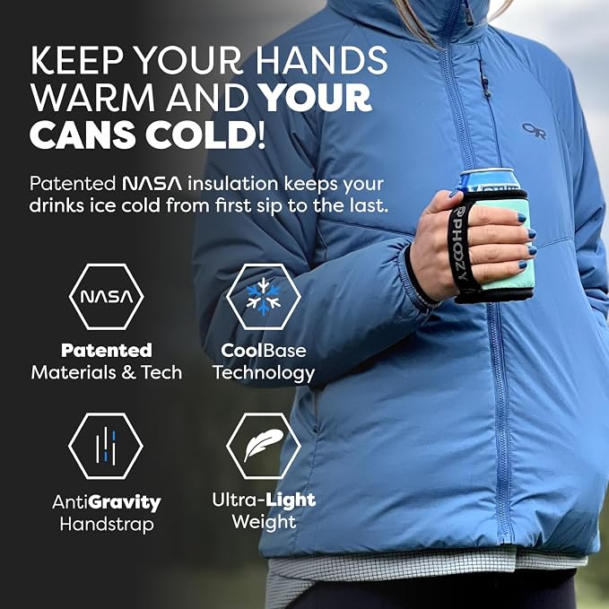 PHOOZY Insulated Can Cooler for 12 oz Cans - Patented Drink Sleeve with NASA-Inspired Technology - Keeps Beer, Soda & Sparkling Water Cold Longer - Lightweight Outdoor Can Holder - Mint