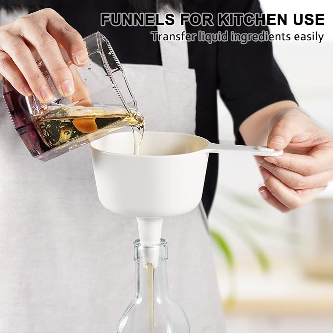 Stackable 10-Piece Measuring Cups and Spoons Set with Lids | BPA-free & dishwasher safe. Kitchen gadgets for cooking & baking. Dust-proof nested utensils for dry or liquid food.