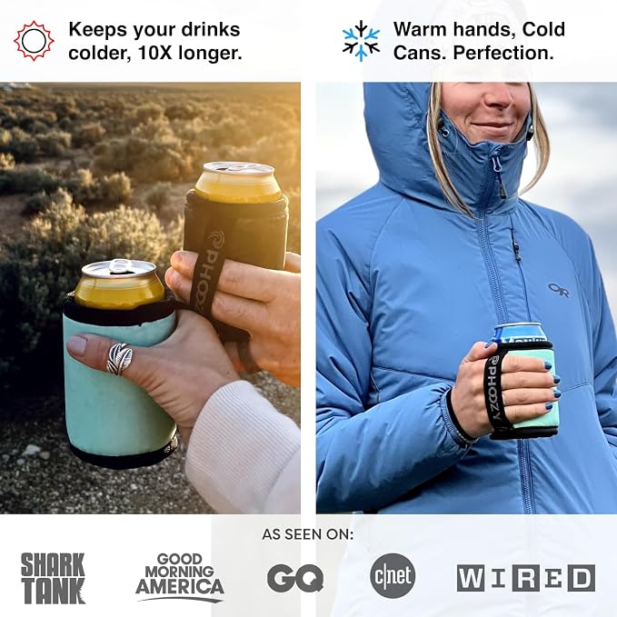 PHOOZY Insulated Can Cooler for 12 oz Cans - Patented Drink Sleeve with NASA-Inspired Technology - Keeps Beer, Soda & Sparkling Water Cold Longer - Lightweight Outdoor Can Holder - Mint