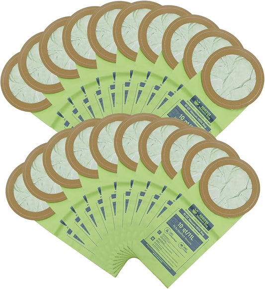 20 Pack 100331 Backpack Vacuum Bags Fit for ProTeam 10 QT Backpack Vacuum Cleaner，Replace #100331 Open Cirular Collar
