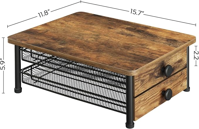 YATINEY Coffee Pod Drawer Holder, 70 Capacity Coffee Capsule Storage Organizer, 2-Tier Coffee Pod Drawer for K Cup, for Home Kitchen, Rustic Brown KH28BR