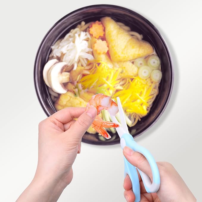 Ceramic Baby Food Scissors - Portable Shears - Healthy Food Cutter with Dust Cover and Storage Case - Cuts Meat, Chicken, Vegetables, Fruits (2-Pack)