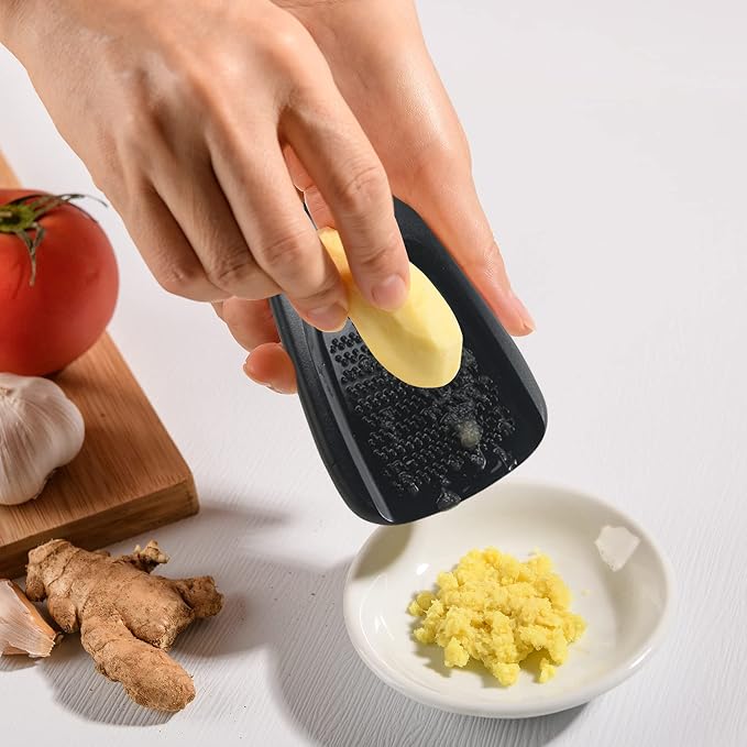 Kitchen Tools and Gadgets Set 5 Pieces, Cooking Essentials, Black | Essential Cooking Tools, Fruit/Vegetable Peeler, Grater, Bottle Opener, Pizza Cutter, Garlic/Ginger Grinder
