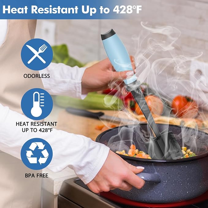 Upgrade Meat Chopper Hamburger Masher Ground Beef Smasher Utensil Mix Tool | Premium Heat Resistant Meat Masher, Nylon Potato Mashers Beef Smasher, Dishwasher Safe Non Stick Mix & Chop Tool Gift-Aqua