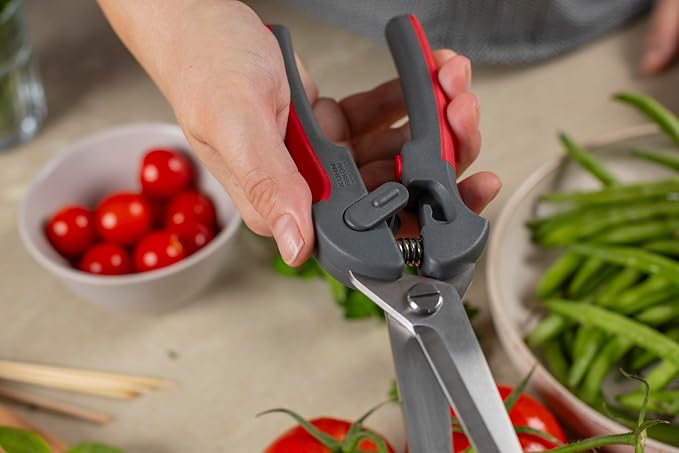 Kuhn Rikon Pro Kitchen Shears | Micro-Serrated Blades, Quick Release Spring, Self-Sharpening Blade
