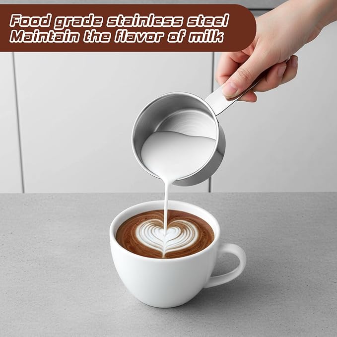 2 Pcs 1/3 Cup Stainless Steel Measuring Cups, (80ml, 3oz) Cat Food Scoop 1/3 Cup Scoop Metal Kitchen Measuring Cups Measure Scoops for Wet and Dry Ingredients, Cooking, Baking, Dishwasher Safe