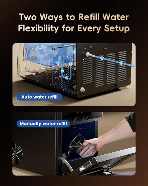ecozy 2" Ice Ball Maker Countertop, Clear Sphere Ice Machine, 144 Pcs/Day | CrystalFlux Technology, 4 Pcs in 40 Mins, Enhanced Insulation, Auto Water Supply, Self-Cleaning