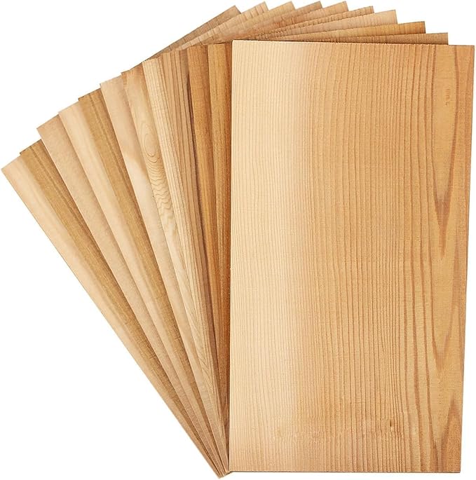 Bigger 13 PK, Cedar Planks For Grilling Salmon,11"x 5.5" Better Smoking, Add Best Smoky Flavor To Salmon, Veggies, Restaurant Quantity