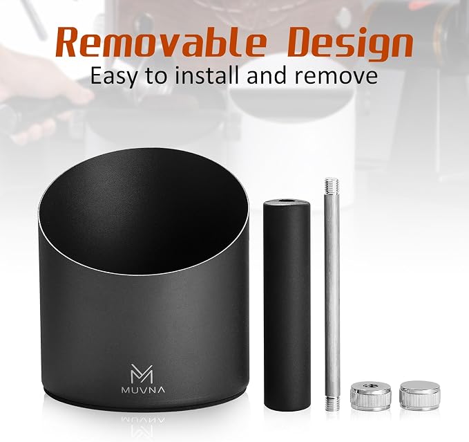 Espresso Knock Box, Coffee Grounds Container, Large 15-Puck Capacity - Shock Absorbent Silent Silicone Bar & Non-Slip Base, Slanted Mouth Trash Can for Home Barista, Espresso Accessories (Black)