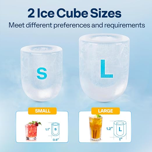 VIVOHOME Countertop Ice Maker 26lbs/Day 9 Ice Cubes in 6 Mins Ice Maker Machine with Hand Scoop and Self Cleaning Ice Cube Maker Red