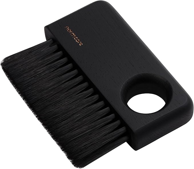 Normcore Coffee Cleaning Brush, Barista Bench Brush for Espresso Machine, Grinder, and Countertop, Compact Coffee Cleaning Tool for Home or Cafe Baristas, American Black Oak Wood Handle