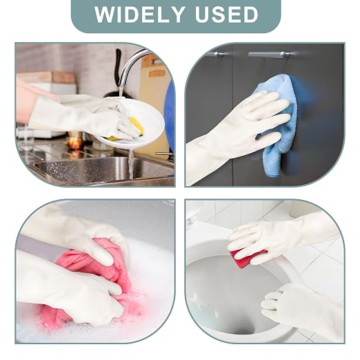2 Pairs, 15 Inches, Nitrile Cleaning Gloves, Kitchen Dishwashing Gloves, Reusable, Durable, Water-Resistant, And Hypoallergenic (Large)