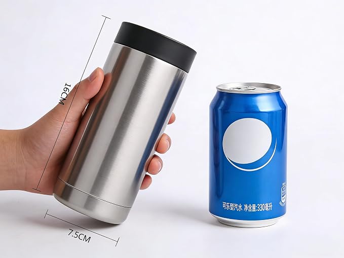 Can Insulator, Double Wall Stainless Steel Insulated Can Cooler, Beer Bottle holder 16oz 17oz(17oz-500ml)