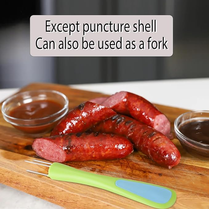 4 pcs Sausage Pricker Tool，3 sharp prongs sausage pricker for Sausage Casings Natural Hog Casing