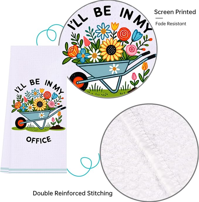 LXOMILL Gardening Gifts for Women, Funny Kitchen Towels for Plant Lovers