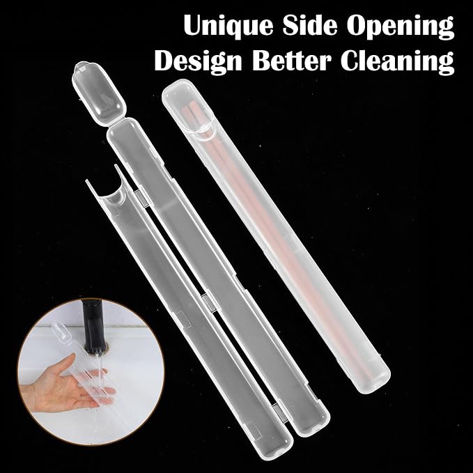 4Pcs Chopsticks Case, Plastic Chopstick Holder with Top Opening for Metal Stainless Wooden Chop Sticks, Reusable Chopsticks Utensils Storage Portable Carrying to Work or Travel Outgoing