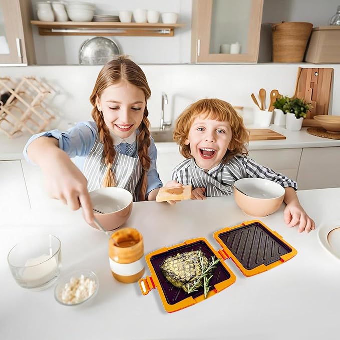 Sandwich Maker Nonstick No Power Required Quesadilla Snacks Bread Cooker | Kitchen Bread Press Sandwich Maker Heat-Resistant Portable Breakfast Quesadilla Pie Bread for Home Apartment Dorm Party T