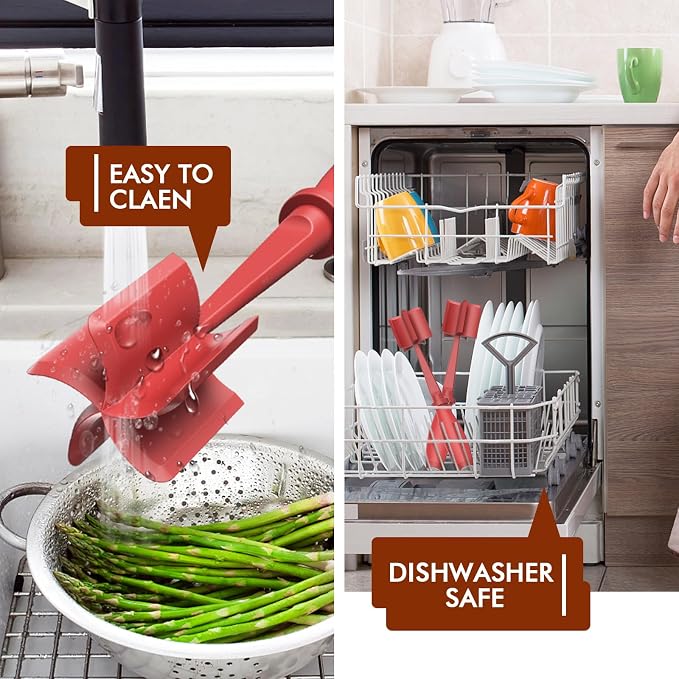 Upgrade Meat Chopper Hamburger Masher Ground Beef Smasher Utensil Mix Tool | Premium Heat Resistant Meat Masher, Nylon Potato Mashers Beef Smasher, Dishwasher Safe Non Stick Mix & Chop Tool Gift-Red