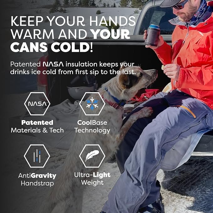 PHOOZY Insulated Can Cooler for 12 oz Cans - Patented Drink Sleeve with NASA-Inspired Technology - Keeps Beer, Soda & Sparkling Water Cold Longer - Lightweight Outdoor Can Holder - Black Camo