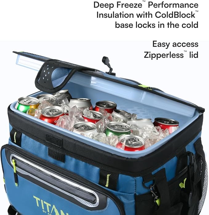 Titan by Arctic Zone Deep Freeze Cooler - Zipperless Hardbody Cooler - Deep Freeze Insulation, HardBody Liner, and SmartShelf