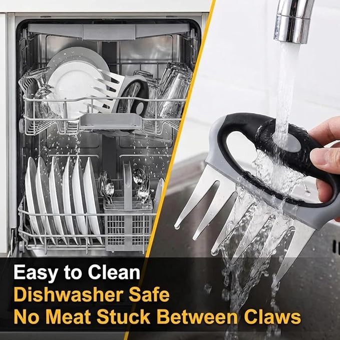 Meat Shredder Claws for Chicken & Pulled Pork Heavy Duty Meat Claws with Non-Slip Handle, BBQ Shredding Tool for Smoker, Grill & Kitchen