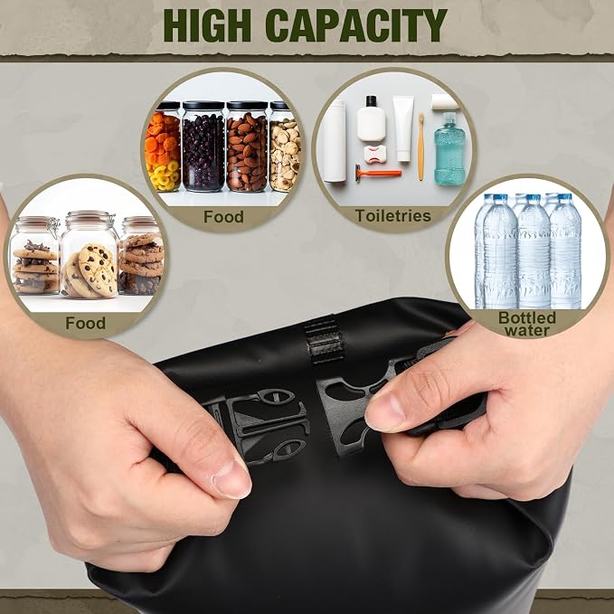 Foilswirl 1 Set Bear Food Bag for Camping Ultralight Food Hanging System Includes Waterproof Bear Bag, Nylon Ropes, Hooks for Camping Backpacking