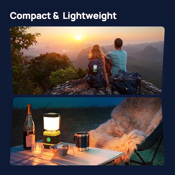 LED Camping Lantern, Consciot Battery Powered LED Lantern Flashlight, 1000LM, 4 Light Modes, IPX4 Waterproof, Survival Kits for Indoor Outdoor, Emergency Light for Home Power Outages, Hurricane, Storm | IPX4 Waterproof LED Flashlight, Survival Kits for...