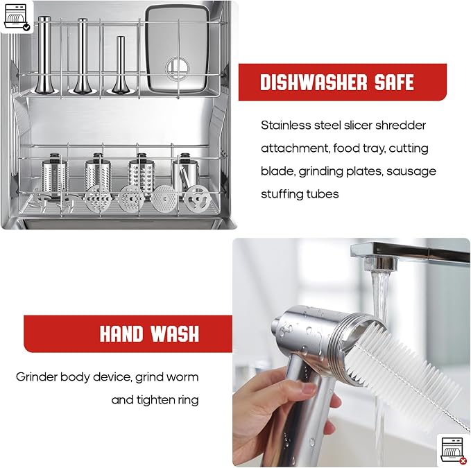 Meat Grinder & Cheese Grater Attachment for KitchenAid Stand Mixer | Meat Grinder with Sausage Stuffer Tubes, Slicer Shredder Attachments, Food Grinder for KitchenAid Mixer Attachments