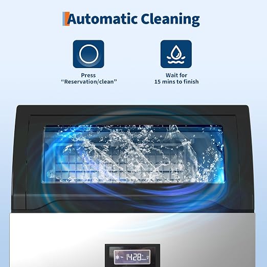 Commercial Ice Maker Machine 250lbs/24h, 60lbs Storage, 50 Ice Cubes/15 Mins, Adjustable Thickness, Built-in/Freestanding Ice Maker Self-Cleaning ETL Certified for Home Bar Restaurant