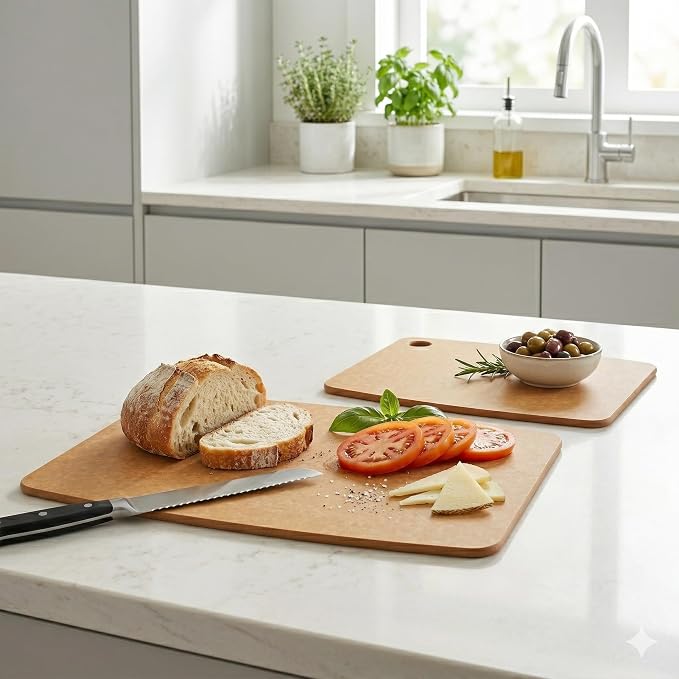 Dishwasher Safe Cutting Boards for Kitchen - Composite Wood Cutting Board Set, Wood Fiber Chopping Boards, Thin Plastic Free, BPA Free Heat Resistant - 2 Sizes, Large 14.5" x 11.25" Medium 11.5" x 9"