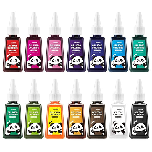 Gel Food Coloring Set - Concentrated Vibrant 14 Colors Edible Food Grade Dye for Cake, Icing, Macarons, Cookies, Baking Decoration, Fondant, DIY Soap, Bath Bombs -16.6 fl.oz (35ml/Bottle)