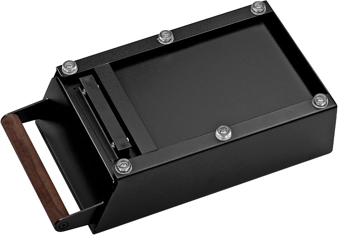 Normcore Espresso Knock Box, Under Grinder Knock-out Drawer with Walnut Wood Hand, Shock Absorbing Removable Knock Bar and Non-Slip Base, 304 Stainless Steel, Size: M