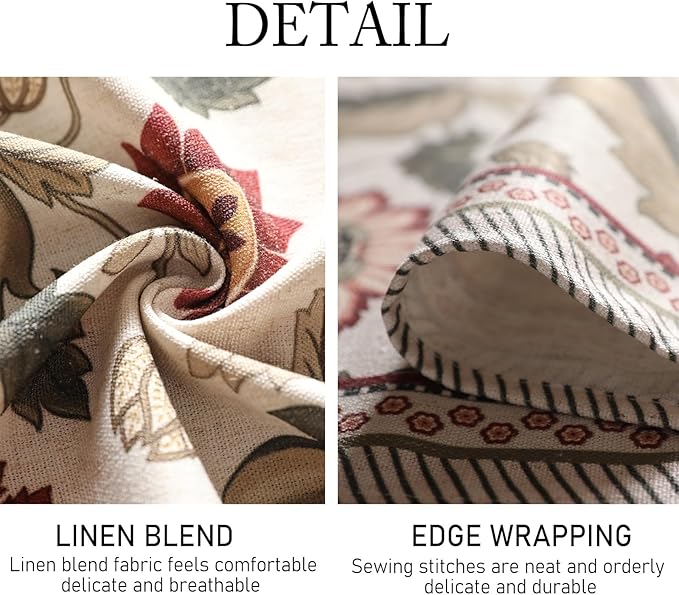 ISAENNE Designer Provence Floral Extra Long Tablecloth Rectangle,Linen Colorful Washable Indoor Table Cloth,Durable Decor Tablecloths for Dining Thanksgiving Kitchen Christmas,63"*110"-Ratina