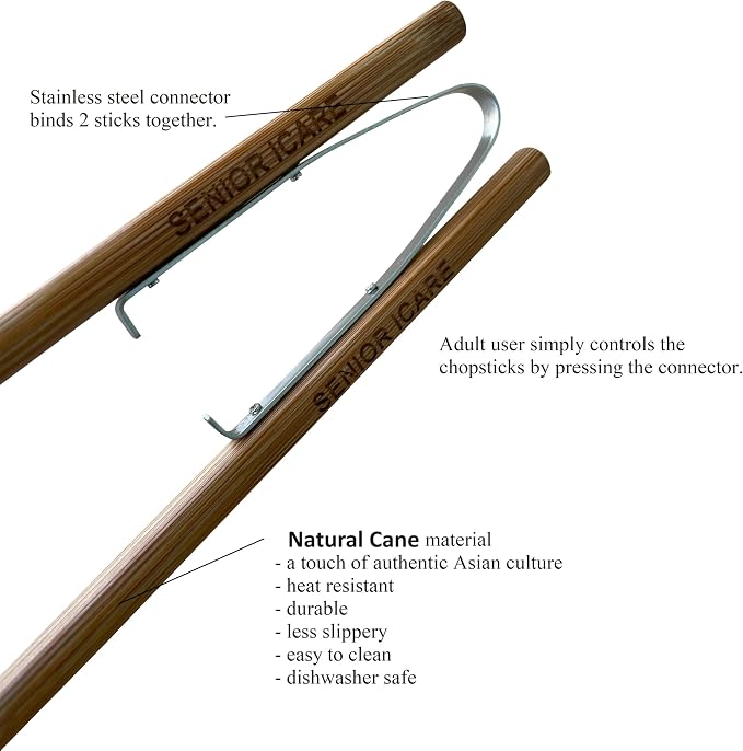 Training Chopsticks for Adults, Chopstick Helper and Trainer for Beginners | Reusable Not Disposable Dishwasher Safe No Microwave Right Left Hand Spring Connector Gift Box Included Made Vietnam