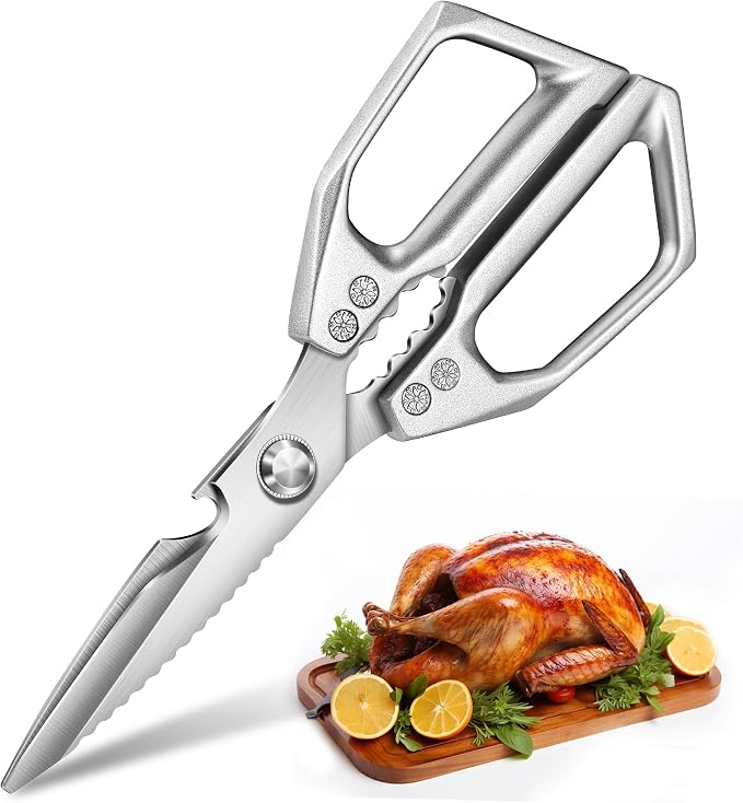 Kitchen Scissors for Food All Purpose Cooking Shears for Meat | Effortlessly Cut Poultry, Meat, Seafood, Vegetables And Herbs With Sharp Japanese Steel Blades Built For Heavy-Duty Prep