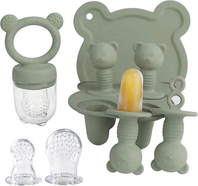 Popsicle Mold Set Pieces Homemade Silicone Popsicle Maker Easy Release Ice Cream Molds Reusable (sage)