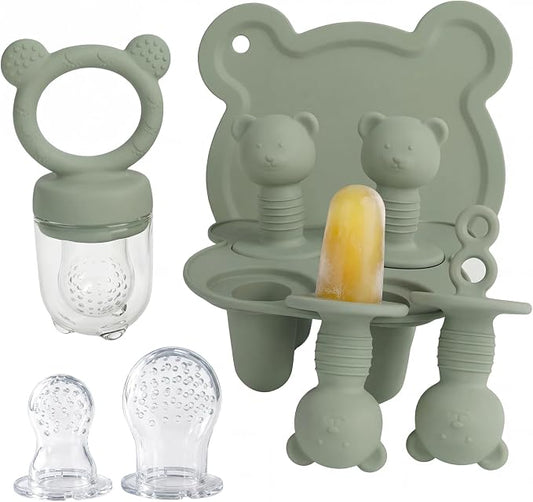 Popsicle Mold Set Pieces Homemade Silicone Popsicle Maker Easy Release Ice Cream Molds Reusable (sage)