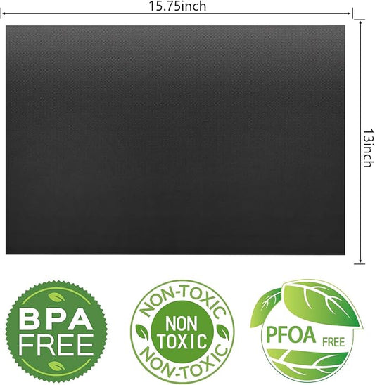 Grill Mats for Outdoor Grill, Set of 9 BBQ Grilling Mat for Outdoor Gas Grill Cooking,15.75 X 13 Inch, Black
