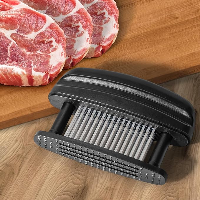 Badelite Meat Tenderizer with 48 Stainless Steel Ultra Sharp Needles | Heavy Duty Cooking Machine, For Tenderizing Beef, Turkey, Chicken, Steak, Veal, Pork, Fish
