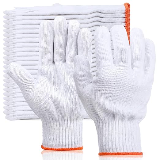 12 Pairs Grill Gloves Field Dressing Gloves for BBQ, Grilling, Oven, Heat Resistant, Mechanics, Welding, Gardening Safty Work Gloves Bulk, Large, Men Women