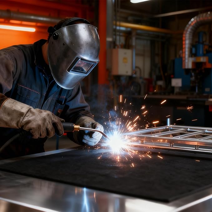 CARDI Fireproof Carbon Welding Blanket 1PCS 24x36 Inch Thickness 0.2 Inch Heat Resistant Fabric Up To 1900°F Heat Shield Resistant Mat for Soldering, Firepit, Grill, Welding Supplies