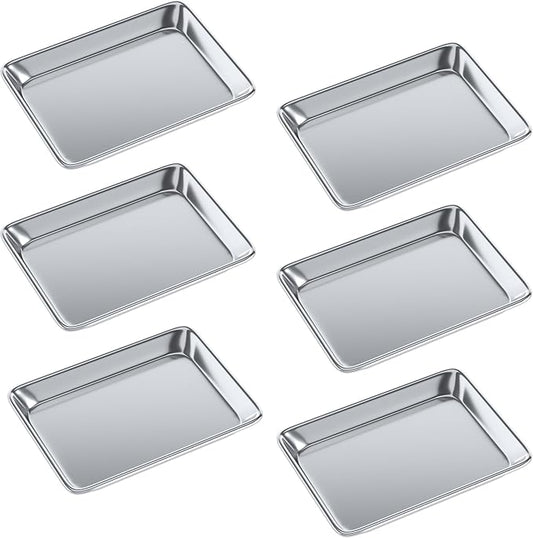 Pack of 6 | 10 in. x 13 in. Quarter Size Aluminum Bun. / Sheet Pan | Ideal for baking, roasting, cooling, prepping, or storing - a must-have in restaurants, bakeries, and busy kitchens.