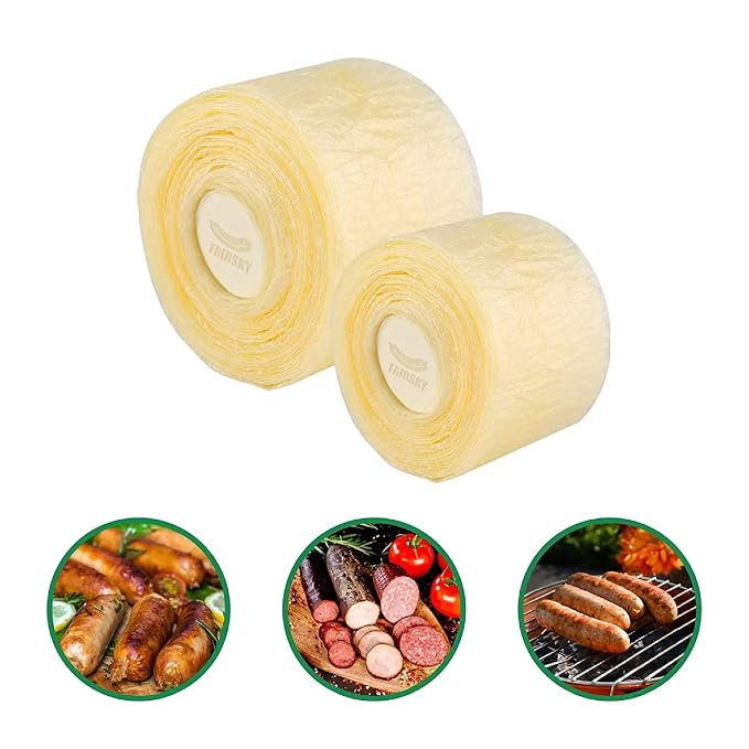 Edible Drying Natural Sausage Casing, Sausage Casings for Flavorous Homemade Sausages Ham,Breakfast Sausage,Italian Sausage,Knoblewurst,Pepperoni,Bologna Sausage and Most Sausage-8m/26ft,Φ28mm