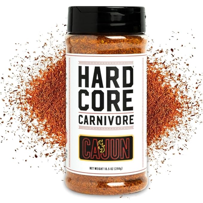 Hardcore Carnivore Cajun Seasoning for Gumbo, Jambalaya & Rice, 10.5oz | Bold chili, garlic & thyme deliver authentic Cajun flavor. Great on Chicken, Pork & Seafood. MSG Free & Gluten Free