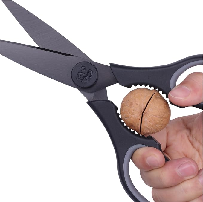 Kitchen Scissors All Purpose Kitchen Shears with Magnetic Holder, Soft Grip Handle Cooking Scissors Dishwasher Safe with Come Apart Blade Heavy Duty Scissors for Meat, Vegetable, Herb, Black