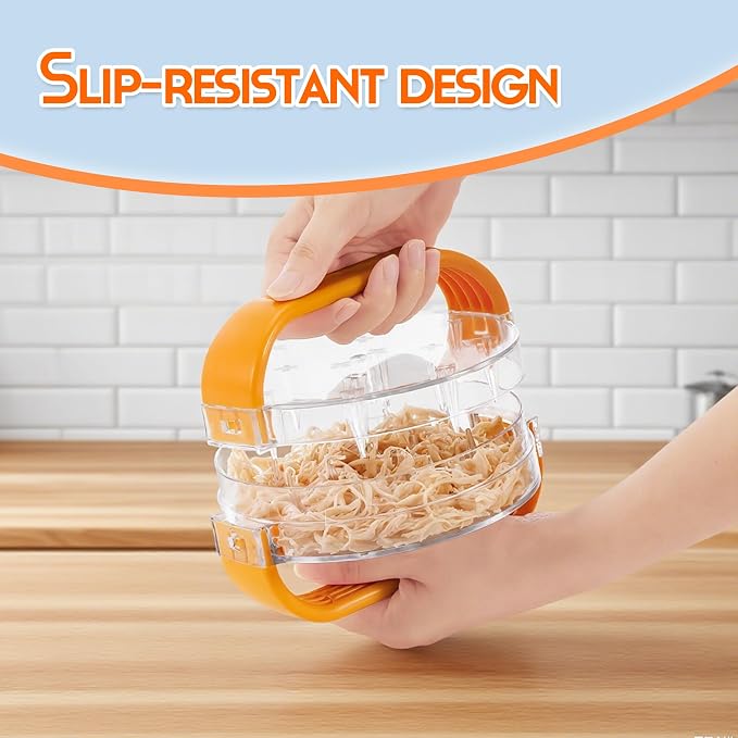 NonSlip Chicken Shredder Tool Twist, Clear Meat Shredder | NonSlip Twist Shredding in Seconds, No Spike Broken, Visible Shredding for Chicken Breast Meat Beef, Time Saver, BPA Free